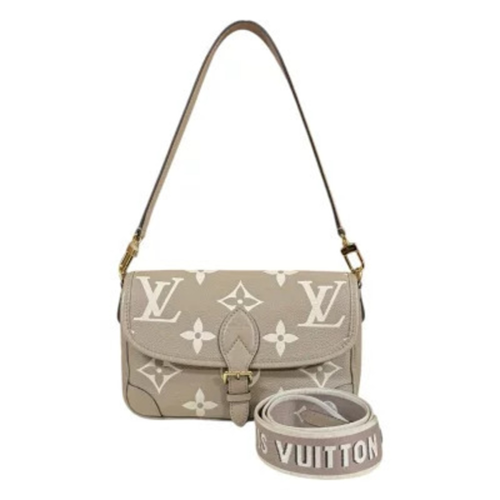 Louis Vuitton Diane Bicolor Monogram Empreinte Shoulder Bag Beige Cream
